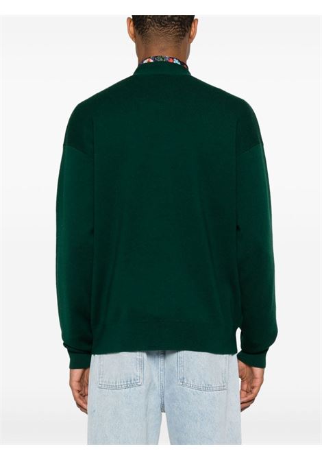 Cardigan con ricamo in verde di Drôle De Monsieur - uomo DRÔLE DE MONSIEUR | PERMCA123WO007DGN